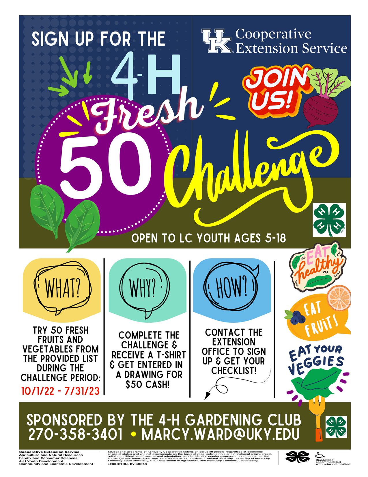 Challenge flyer with what, why & how information. 