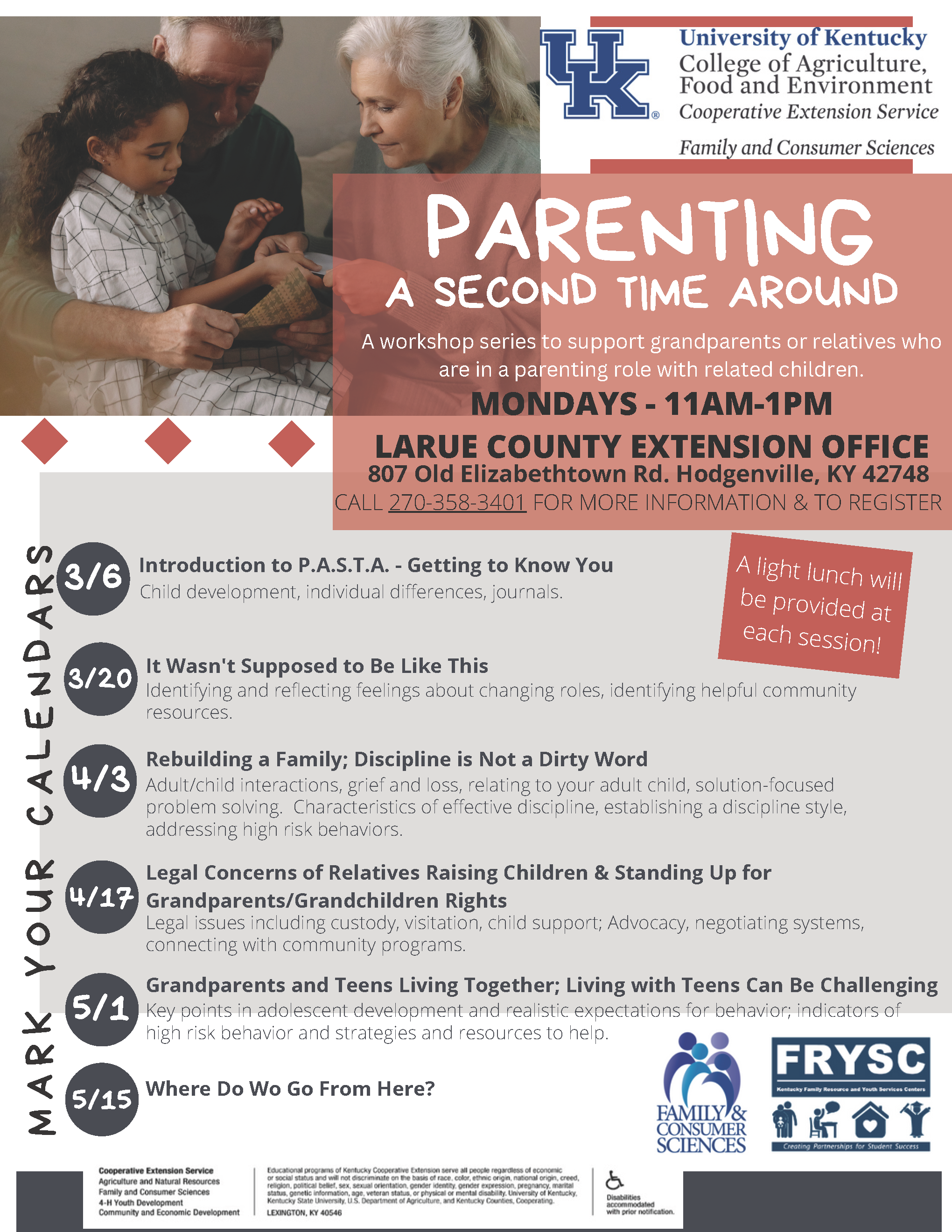 Parenting a Second Time Around (PASTA) | LaRue County Extension Office