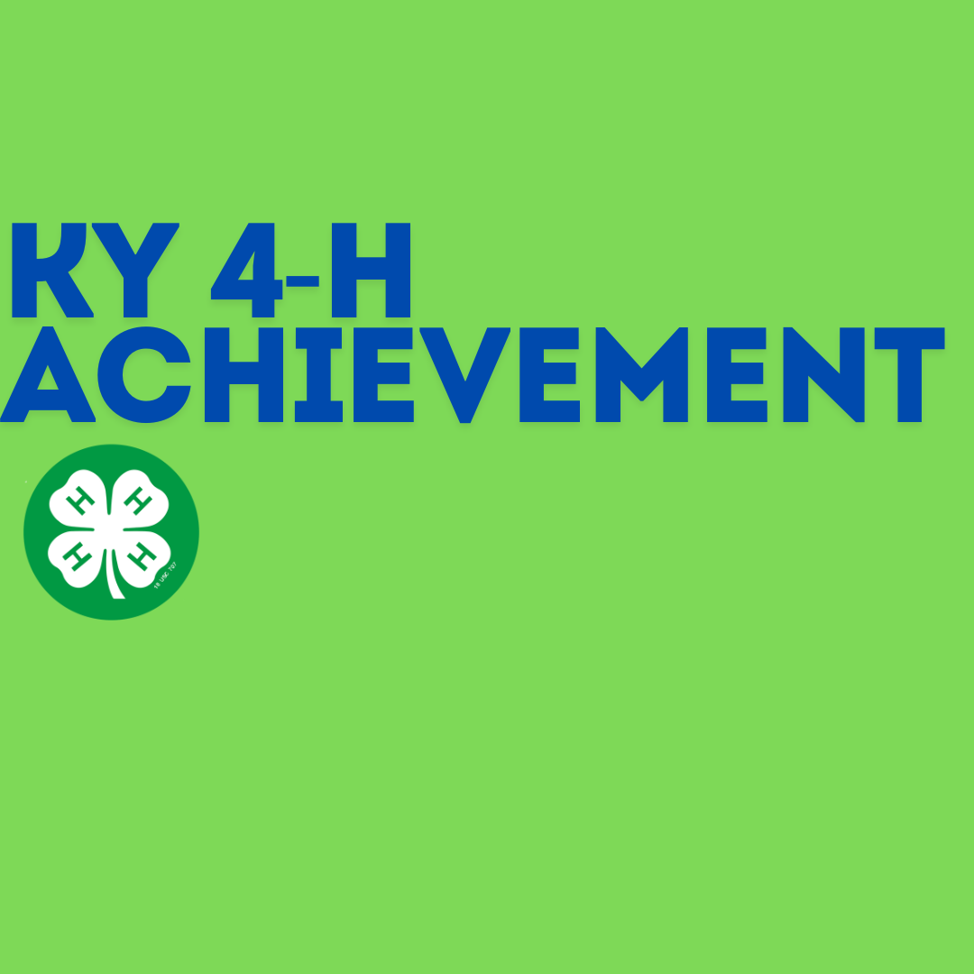 green background with blue writing and 4-h clover