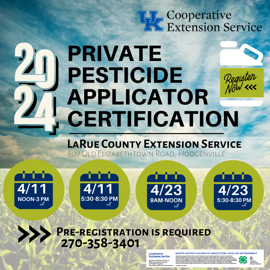 Private Pesticide Applicator Certification | LaRue County Extension Office