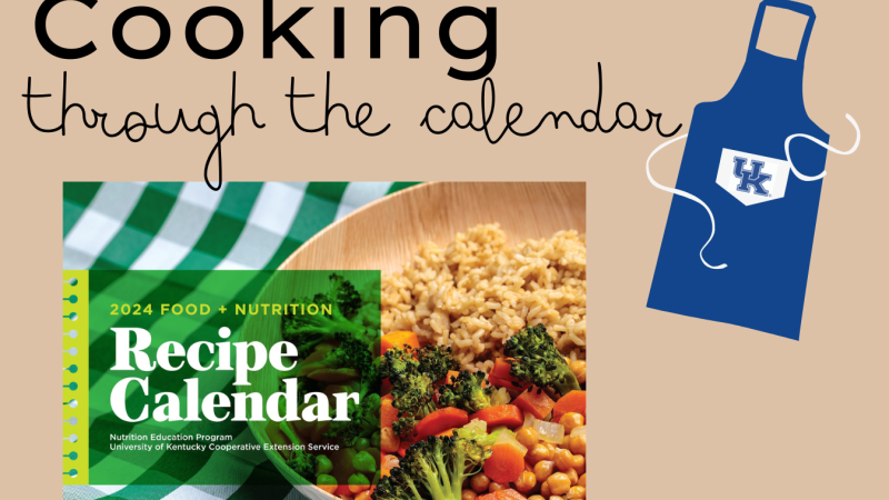 recipe calendar on tan background blue apron